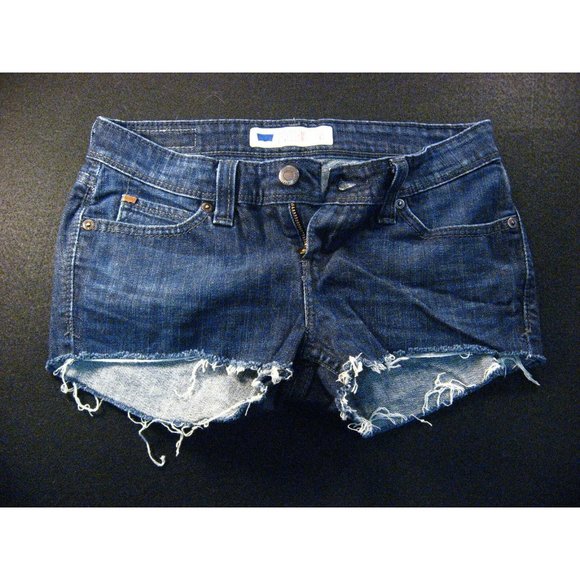 LEVIS Demi Curve CUTOFF JEAN SHORTS 3 Juniors W 28 MEASURED Blue Demim Low Rise - Picture 1 of 11